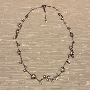 White House Black Market Silver-Tone Sparkling Drop Necklace